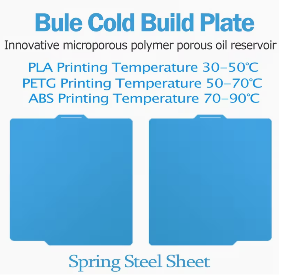 Build Plate for Bambu-Lab P1S P1P X1C X1E A1 3D Printers, Cold Plate, Room Temperature Printing, Double-Sided Textured Sheet, 257x257mm